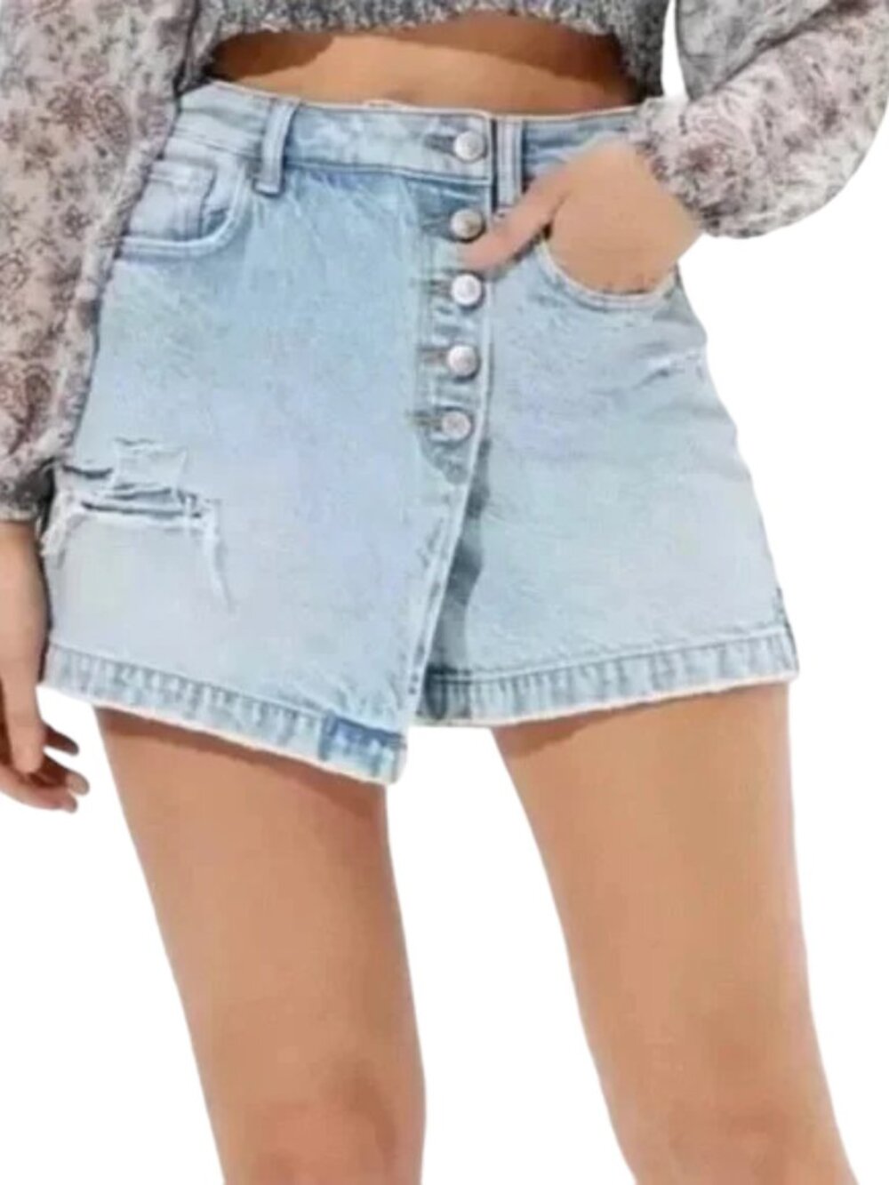 AMERICAN EAGLE Comfort Stretch Waistband Mom Jean Skort Shorts - Size 2